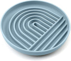 YINGFAN Slow Feeder Dog Bowls, Silicone Non-Slip Dog Slow Feeder Bowl, Puzzle Slow Eating Bowl for Medium to Small Dogs, Easy to Clean & Dishwasher Safe, 2 Cup, Blue Arc