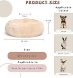 Light Brown Dog Bed Small,Calming Dog Bed for Small Dogs,20 inches Donut Fluffy Pet Beds,Anti Anxiety Round Fits up to 10 lbs Soft Warm Pets Beds for Puppy Dogs Indoor