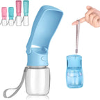 Portable Dog Water Bottle - Foldable Dog Water Dispenser | Leak Proof & Food Grade Plastic Travel | Pet Water Bottle for Cat Outdoor Walking Hiking Travel（US） (Sky Blue, 12oz)