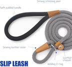 lynxking 6 FT Dog Leash Slip Lead 2 Pack Strong Heavy Duty Braided Dog Training Leash No Pull Training Lead Leashes for Medium Large and Small Dogs