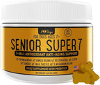 iHeartDogs Senior Super 7 Daily Dog Multivitamin - 7-in-1 Vitamin for Dogs Supports Anti-Aging with Antioxidants, Probiotics, Lion's Mane, Turkey Tail, & Ashwagandha for Longevity & Cognitive Boost