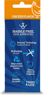 Twist + Lick Dental Gel for Dogs, Cleans Teeth and Freshens Breath for 24 Hours, Chicken Flavor, 2 oz, 30 Day Supply