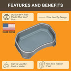 Neater Pet Brands Extra Large Water Bowl for Dogs, Outdoor Dog Water Bowl (2.25 Gallon Extra-Large Capacity), Big Trough Style Food Dish for Indoors or Outside, No Spill Large Dog Bowls, Gunmetal Grey