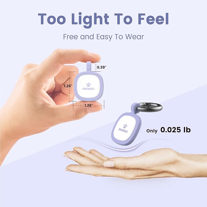 Pawaii QR Code ID Tag, Silent Silicone Dog Tag, Modifiable Pet Online Profile, Scan QR Receive Instant Pet Location Alert Email, 1Pack (Purple)