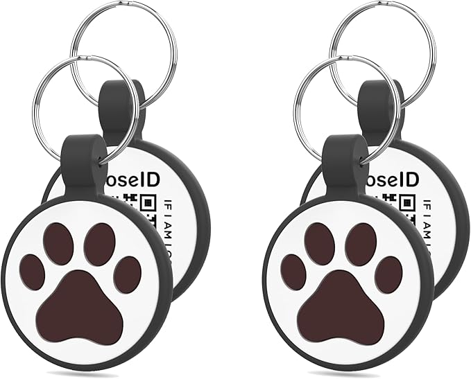 QR Code Cat Tag, Modifiable Pet Online Profile Display Page, Multiple Emergency Contact, Silent Silicone, Collar Accessories, Personalized Cat Tag (Small Breeds - 1", Black & Black)
