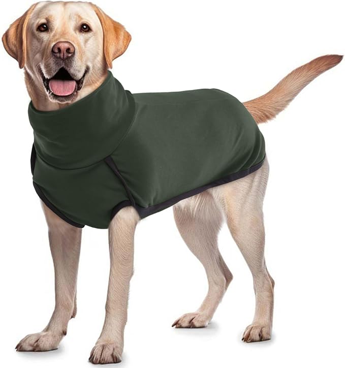 ROZKITCH Dog Winter Coat Soft Pullover Pajamas, Pet Windproof Warm Cold Weather Jacket Vest Cozy Onesie Jumpsuit Apparel Outfit Clothes for Small, Medium, Large Dogs Walking Hiking Travel Sleep Green