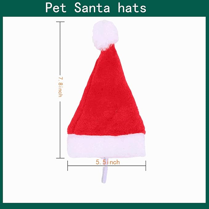 Christmas Cat Costume - Santa Hat Outfit for Small Dogs & Cats | Festive Pet Santa Suit with Red Velvet Cape & Bell | Cute Xmas Holiday Costume Accessories (Red, Small)