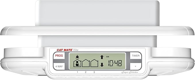 Cat Mate Elite Microchip Cat Flap with Digital Timer & LCD Display Bundle, Includes Pet Door (355) & Elite Wall Liner (308) - Small to Average Sized Cats, for UPVC, Glass and Wood Installation