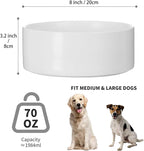 8'' Ceramic Dog Bowl - 70Oz Classic Dogs Food & Water Bowl for Medium and Large Breeds, Heavy-Duty Non-Slip Dog Dish, Food Grade Stoneware Pet Bowl, Dishwasher & Microwave Safe, White