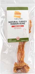 Ultra Chewy Turkey Tendon Knotted Bones for Dogs - Premium All-Natural, Hypoallergenic, Long-Lasting Dog Chew Treat, Easy to Digest - Ingredient Sourced from USA (8 Inches - 1 Pack)