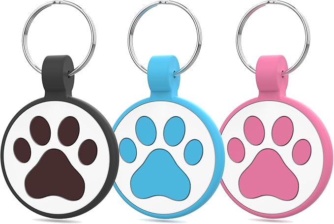 QR Code Cat Tag, Modifiable Pet Online Profile, Multiple Emergency Contact, Silent Silicone, No Jinging, Collar Accessories, Personalized Cat Tag Small Breeds - 1", Black & Rose & Blue