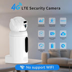 4G LTE Cellular Security Indoor Camer Wireless, Monthly Fee, Pet Camera with Speaker for Dog/Cat, Baby Monitor, Power Battery,HD 360°Full View Two-Way Talk,Indoor No WiFi Camera Home Security