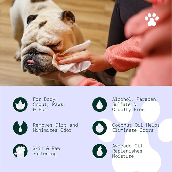 ALŌH Hypoallergenic | All-Natural | Multi-Purpose Pet Wipes. Lavender + Wild Mint 3 Pack of 50ct Wipes (150 Wipes)