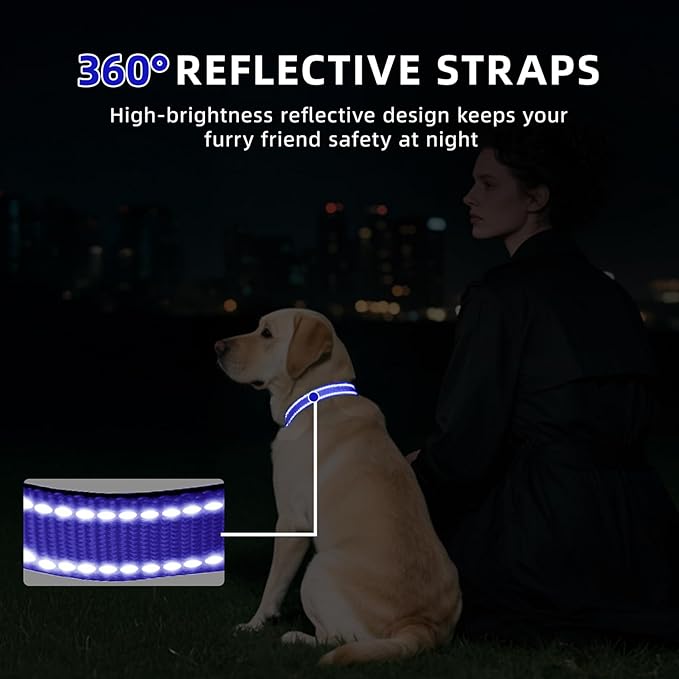 Reflective Dog Collar, Soft Neoprene Padded Nylon Pet Collar with Quick-Release Buckle, No-Choke Design Adjustable for Puppy Dogs,Navy Blue,XS