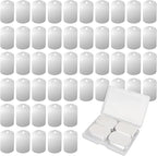 Fesorsi 50 Pcs Aluminum Tags for Engraving,Rectangle Stamping Blanks Tags,Sliver Military Dog Tags,Anodized Blank Metal Tags,Personalized Pet Dog ID Tags Blank with Hole DIY Pendants Decorative Craft