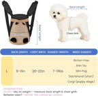 Dog Backpack Carrier, Thick Straps & Cushion, Pet Sling Front Backpacks for Small Medium Dogs 7-11 Lbs, Legs Out, Adjustable Wearable Puppy Chest Travel Bag, Easy-Fit for Hiking/Walking/Camping