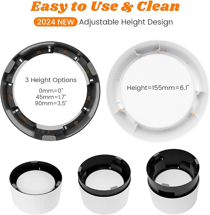 Pawque Elevated 60oz Slow Feeder Dog Bowls Large Breed, Single Raised Food Bowl for Medium Large Sized Dogs, Stable Sturdy Base and Snap on Adjustable Height Stand, Anti-Slip Mess Proof Dog Bowls