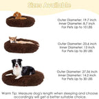 Cat Beds for Indoor Cats - Cat Bed Washable 20/24 inches, Dog Beds for Small Medium Dogs, Anti Anxiety Round Fluffy Plush Faux Fur Cat Bed, Thick Bottom (Coffee, Large)