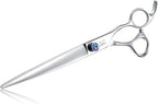 JASON 8" Straight Dog Grooming Scissors Long Pets Grooming Shears Premium Cats Trimming Kit with Offset Handle and a Jewelled Screw Sharp Comfortable