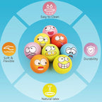 Squeaky Dog Toys Soft Latex Rubber Squeaky Dog Balls for Puppy Small Pet Dogs (8 Pack) (Round Balls)