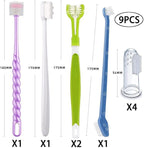 Triple Head & Double Head Dog Toothbrush Set, Finger Rubber Toothbrush, Multi-Angle Dental Cleaning Brushes for Cat Oral Health