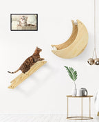 Cat Wall Shelves, Cat Shelves for Wall with Step, Wall Mounted Cat Furniture, Cat Wall Furniture for Climbing, Sleeping and Playing, Cat Wall Steps for Indoor Cats or Kitty
