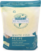 Steve's Real Food Freeze-Dried Raw Nuggets - White Fish Recipe - Raw Pet Food for Dogs and Cats - 20 oz