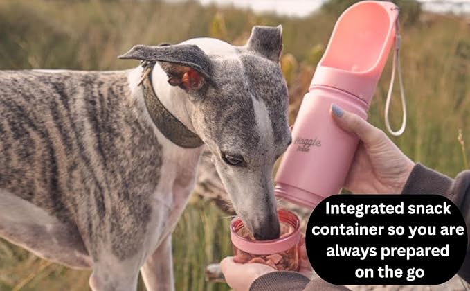 Stainless Steel Dog Travel Water Bottle, Vacuum Insulated Portable Dog Water Dispenser, Drink Cup and Snack Container On The Go, Outdoor Walking, Hiking, Travel (Lavender)