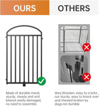 2 Panels Full Matel Freestanding Dog Gates with Door, 48"Extra Wide 32"Tall Free Standing Dog Pet Gate for Indoor & Outdoor. Foldable Pet Fences for Doorways, House, Stairs, Porch, Deck, Yard