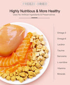 Freeze Dried Chicken Cat & Dog Treats –8OZ Chicken Meat - High Protein, Bite-Sized, Training Treats Snacks (Chicken)
