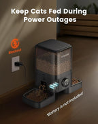 oneisall Automatic Cat Feeders 2 Cats, 20 Cups/5L Cat Auto Feeder, Automatic Cats Food Dispenser for Small Pets Indoor, Timed Pet Feeder for Dry Food