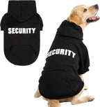 KOOLTAIL Security Dog Hoodie, Fall Puppy Sweater Clothes for Small Medium Large Dogs, Soft Warm Winter Pet Cold Weater Coats Hooded Sweatshirt with Pocket, Dog Halloween Costume for Girl Boy, Black M