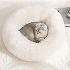 Cat Beds for Indoor Cats,24 Inch Dog Bed for Small Melium Large Dogs, Washable-Round Pet Bed for Puppy and Kitten with Slip-Resistant Bottom