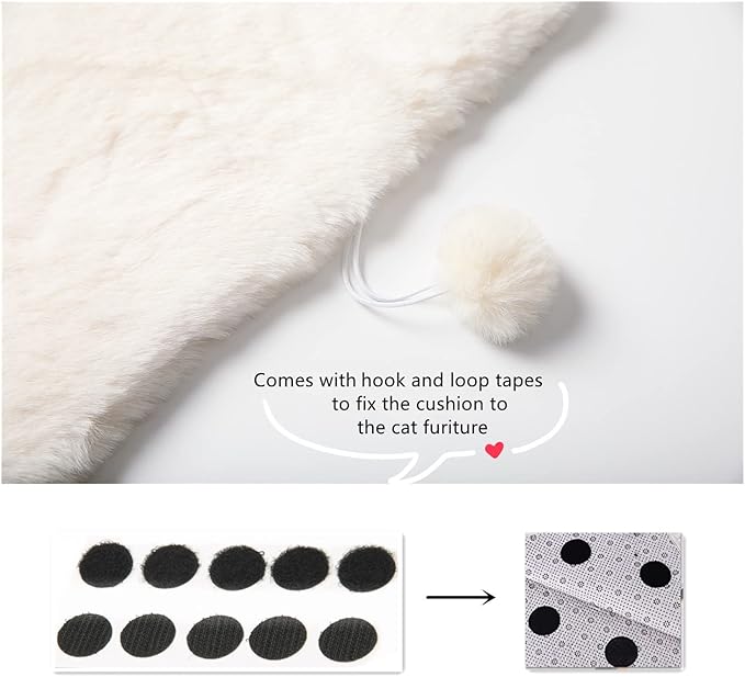 SHENGOCASE 2-Pack 14" x15.7 Faux Rabbit Fur Cat Dog Bed Cushion Pad Mat, Cat Tree Tower Replacement Cushion Pad, Pad for Window Perch, Cat Dog Carrier House Cage Crate Kennel Furniture