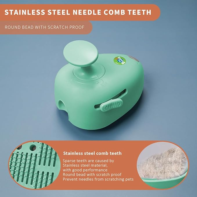 Cat Steam Brush for Shedding, 4 in 1 Rechargeable Steam Brush for Cats and Dogs, Anti-Static, Massage, Cleaning, Shedding & Combing All In One!