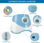 Dog Ball Thrower Launcher,Automatic Ball Launcher for Dogs with 12 Tennis Balls,Thrower Distance 10-30ft,interacive Dog Toys for Dogs Indoor/Outdoor for Small Dogs(Blue)