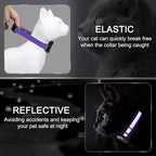 Reflective AirTag Cat Collar, Integrated Cat Tracker Collar with Air Tag Holder and Bell, Safety Elastic Band Cat GPS Collars for Girl Boy Cats, Kittens and Puppies (Purple, S)