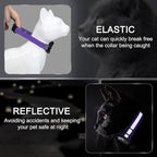 Reflective AirTag Cat Collar, Integrated Cat Tracker Collar with Air Tag Holder and Bell, Safety Elastic Band Cat GPS Collars for Girl Boy Cats, Kittens and Puppies (Purple, XS)