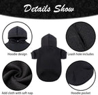 KOOLTAIL Basic Dog Hoodie - Soft and Warm Dog Hoodie Sweater with Leash Hole and Pocket, Dog Winter Coat, Cold Weather Clothes Sweatshirt for Small Medium Large Dogs Puppy Cat Boys Girls Black L
