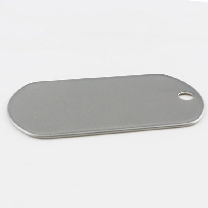 Tinsow 100PCS Blank Bulk Dog Tags for Stamping Engraving Shiny Stainless Steel Military Rolled Edge Backing Dog Tags for Doggies Engraved
