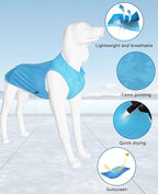 2 Pack Dog Shirts, Breathable Dog Clothes, Camouflage Printing Pet Sleeveless Vest, Stretchy Tank Top T-Shirts for Large Medium Dogs, Light Blue+Purplish Red (M)