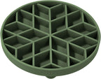 OHMO Slow Feeder Dog& Cat Bowl, Silicone Puppy Cat Food Bowl with Anti-Slip Suction Cup Slow Down Small Dogs Eating, Anti Choking (S-Diamond,Camo Green)