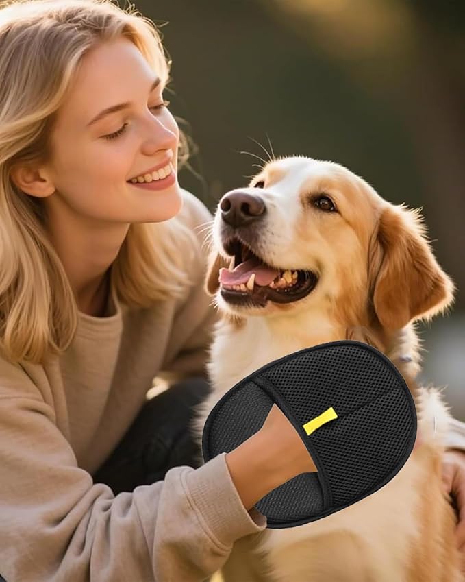 2PCS Pet Hair Removal Glove for Dogs & Cats, Magic Brush Gloves for Furniture & Clothing, Electrostatic Gloves for Pet Hair, Durable & Pet-Safe Design