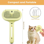 3 in 1 Cat Steam Brush, Pet Spray Hair Removal Comb for Shedding & Grooming, Water Brush for Cats Dogs Small Animals Long Short Haired with One-Click Release Button(Yellow)