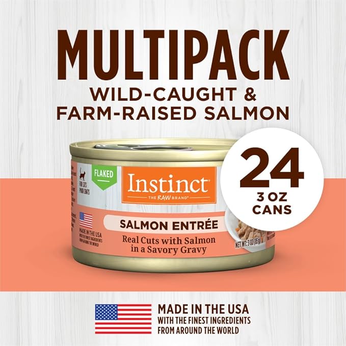Instinct Flaked Entrée Wet Canned Cat Food - Salmon, 3 oz. Cans (Pack of 24)