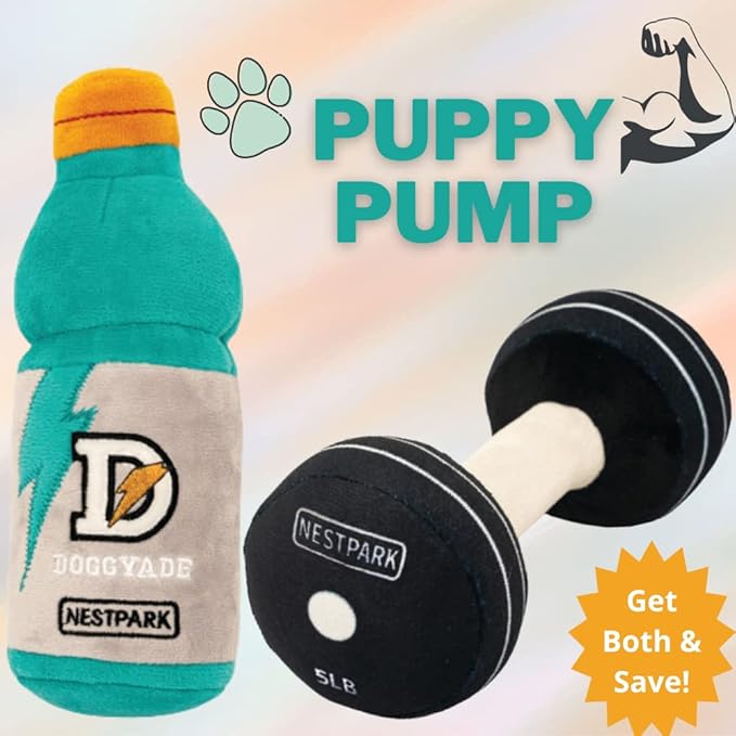 Nestpark Doggy Dumbbell - Funny Dog Toys Fitness Workout Parody Cute Dog Toys (Dumbbell)