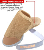 QUMY 4PCS Dog Shoes for Small Dogs, Hot Pavement Summer Puppy Dog Boots & Paw Protectors with Soft Anti-Slip Rubber Sole, Mesh Breathable Dog Booties for Hardfloors, Walking Running Khaki Size 5