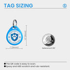 Cat Tags Personalized Small, QR Code Cat Name Tags for Kitten Collar, Scan Location Alerts, Blue S