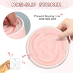 TRUVIC Ceramic Slow Feeder Dog Bowls Small Breed, 0.6 Cup Slow Feeder Cat Bowls for Fast Eaters, Ceramic Dog Food Dish no Black Chin, Puzzle Bowl for Small Dogs and Cats, Pink