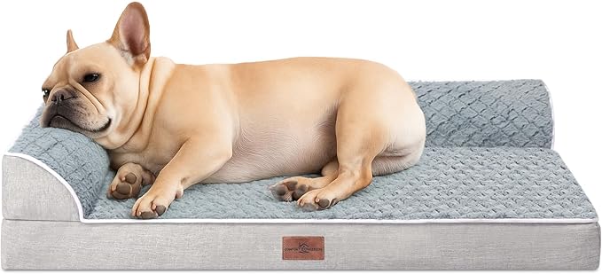 Comfort Expression Dog Beds Medium Size Dogs, Orthopedic Medium Dogs Beds, Waterproof Dog Beds with Removable Washable Cover & Non-Skid Bottom(Grey)